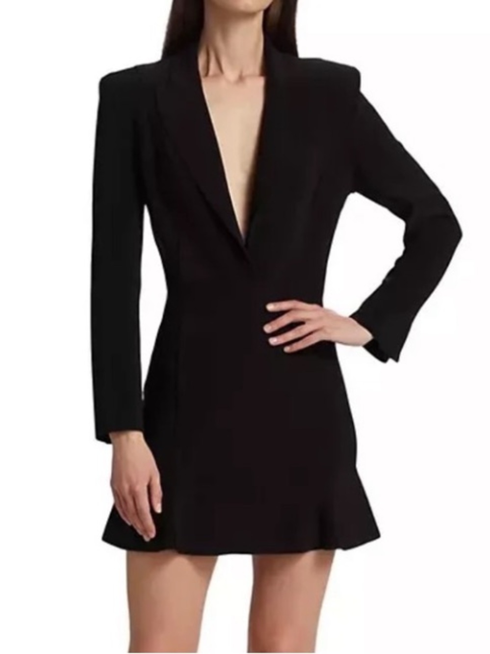 Norma Kamali single breasted V-Neck Blazer Dress. EUC